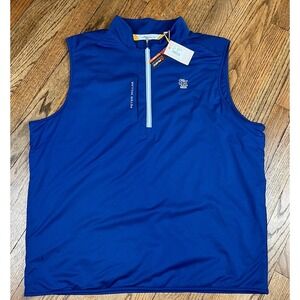 NWT Peter Millar Navy Blue Thermal Flow Insulated Full Zip Golf Vest Sz XL